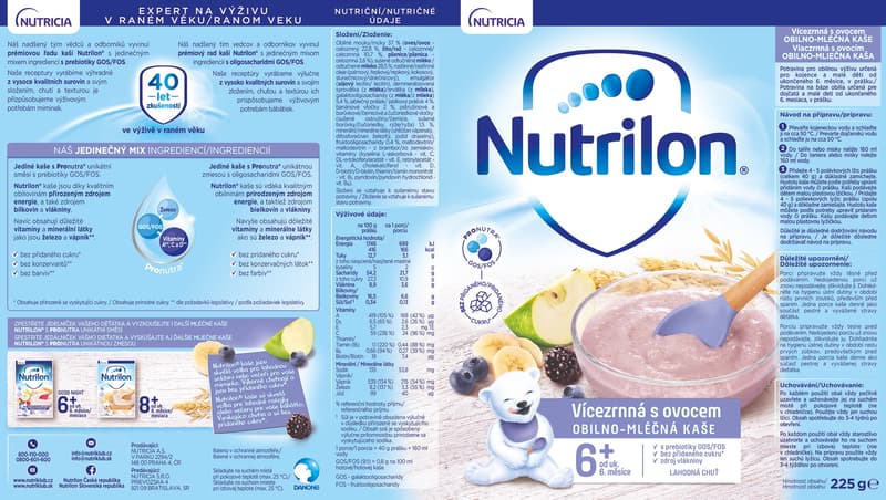 Nutrilon Pronutra Vícezrnná kaše s ovocem