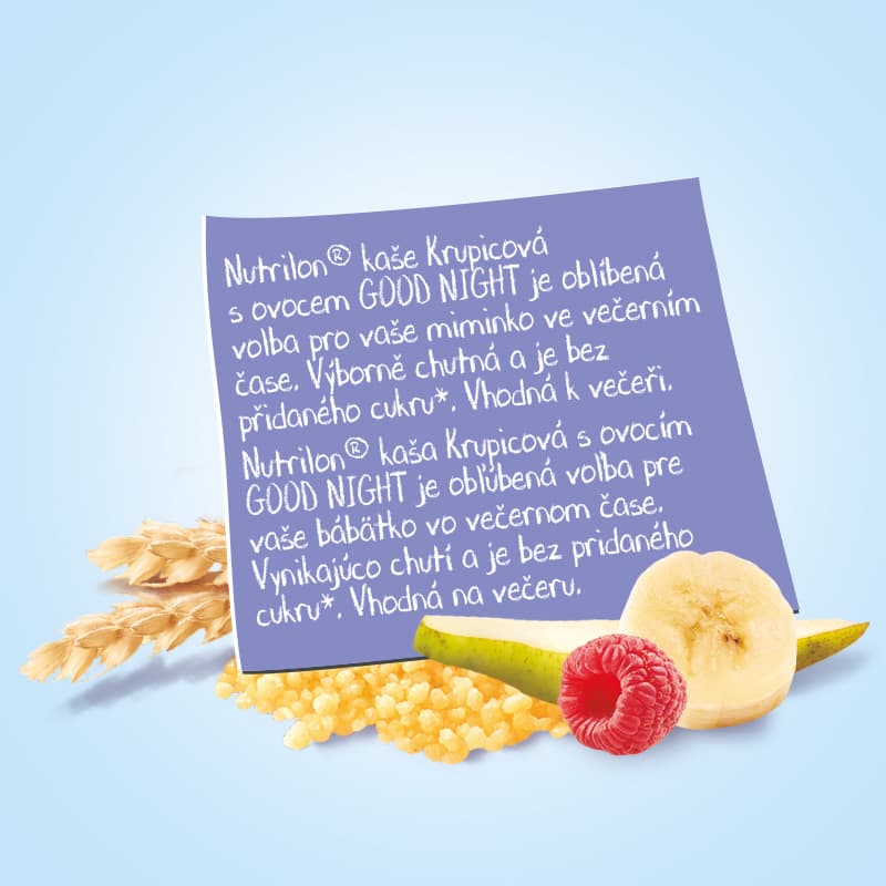 Nutrilon Pronutra Krupicová kaše s ovocem good night