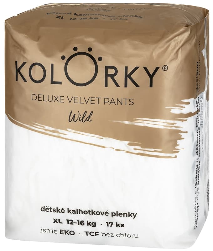Kolorky ECO Disposable baby pants deluxe velvet XL wild (12–16 kg) 17 ks