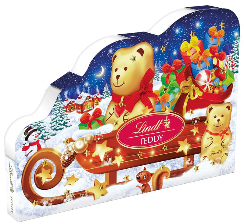 Lindt Teddy adventní kalendář sáně