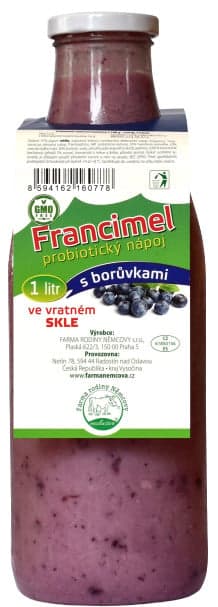 Farma rodiny Němcovy Francimel probiotic drink with blueberries