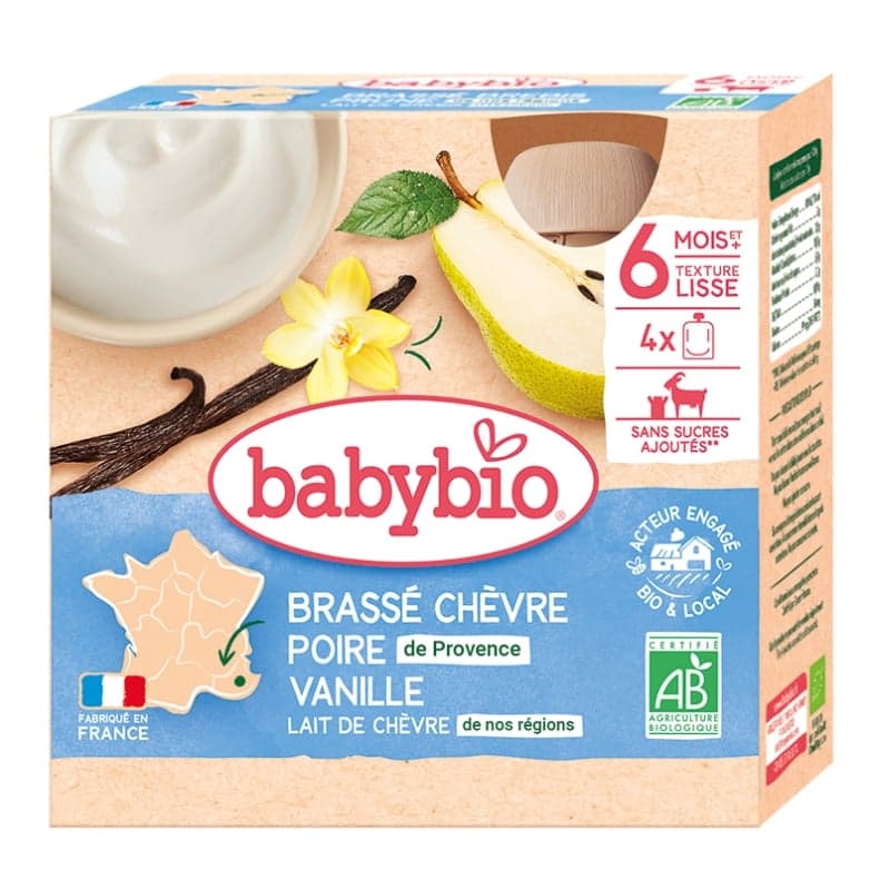 Babybio BIO Svačinka z kozího mléka s hruškou a vanilkou (4×85g)