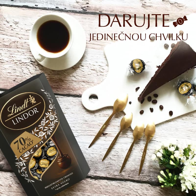 Lindt Bonboniéra LINDOR pralinky Hořká čokoláda 70%