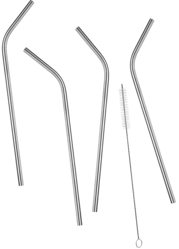 Butlers Manhattan lounge Steel straws with a silver brush