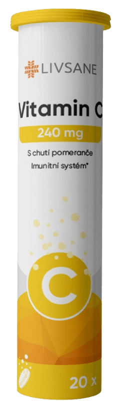 LIVSANE Vitamin C 240mg šumivé tablety pomeranč 20ks