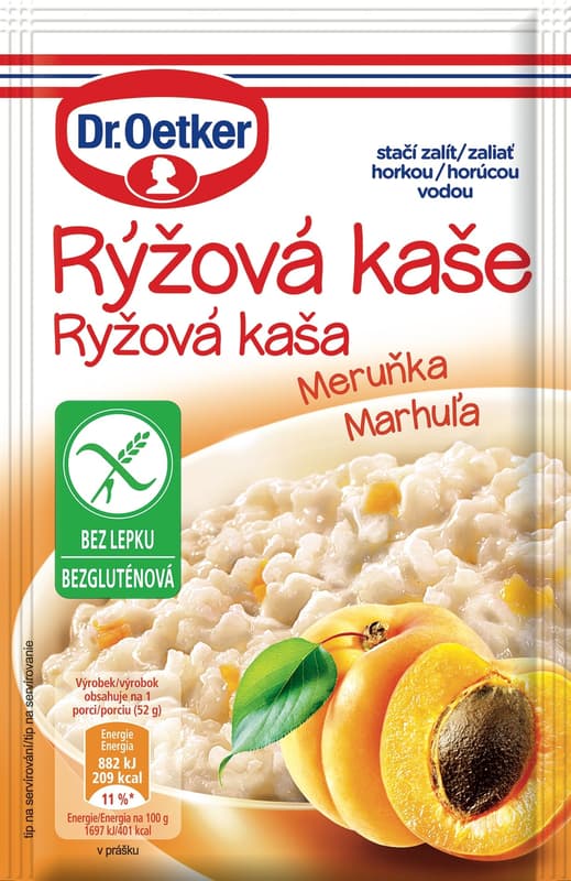 Dr.Oetker Rýžová kaše meruňka bez lepku