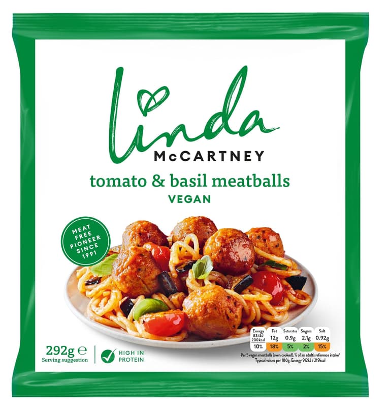 Linda McCartney's  Vegetarian balls with tomatoes and basil