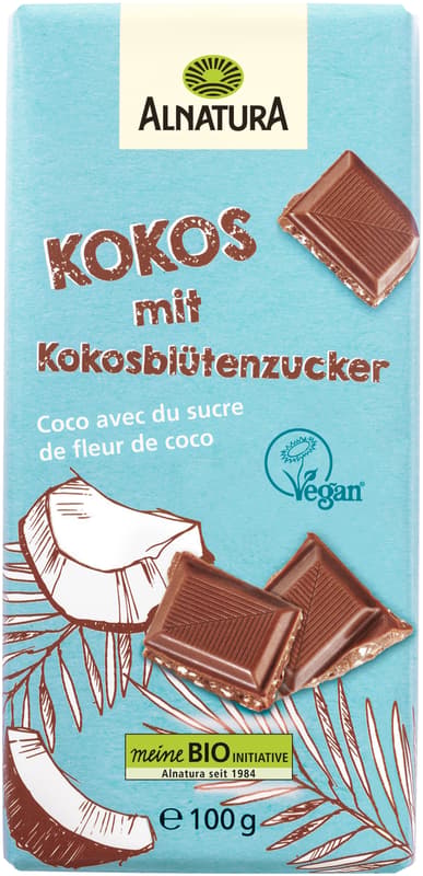 Alnatura BIO Vegan chocolate with coconut sugar and pieces of coconut
