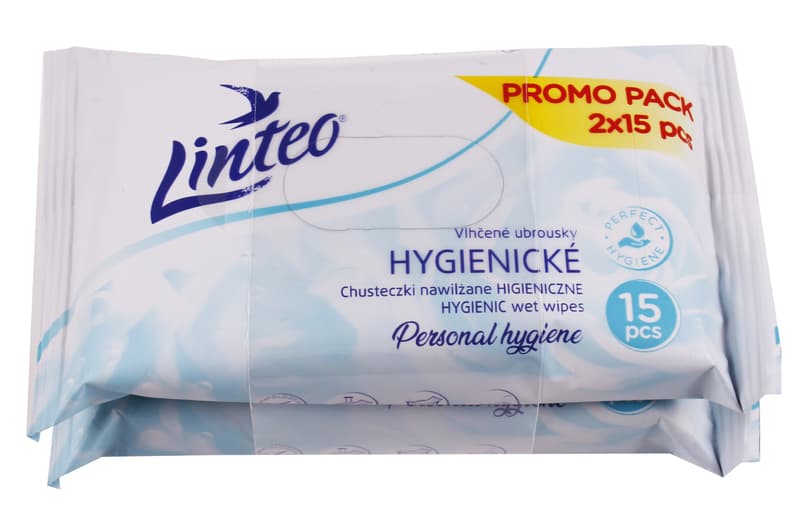 Linteo Vlhčené ubrousky hygienické 1+1 zdarma