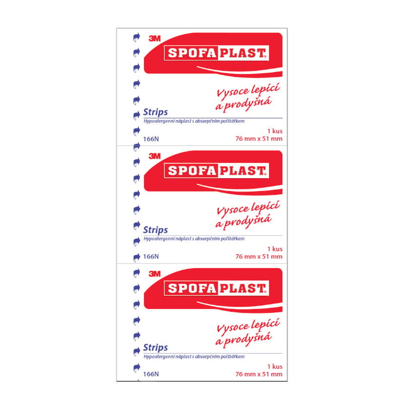 3M Spofaplast 166N Strips 76x51mm 3pcs