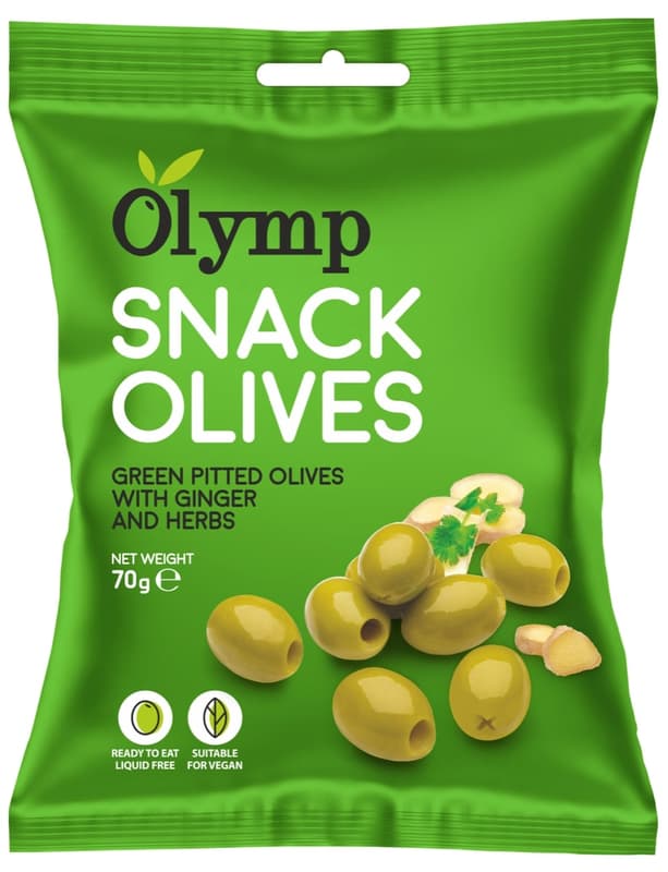 Olymp Zelené olivy bez pecky se zázvorem a bylinkami