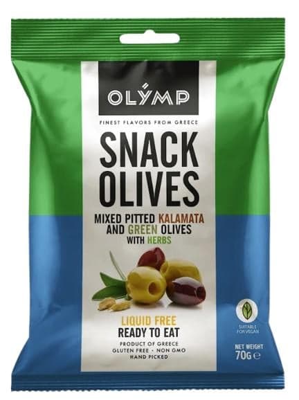  Olymp Mix Kalamata dark and seedless green olives with herbs