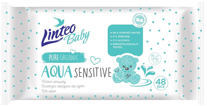 Linteo Baby Vlhčené ubrousky aqua sensitive
