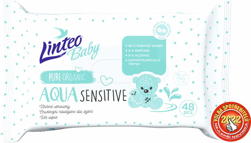 Linteo Baby Vlhčené ubrousky aqua sensitive