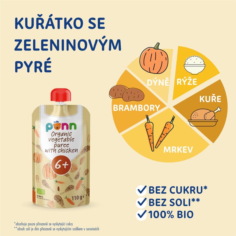 Salvest Põnn BIO Kapsička kuřátko se zeleninovým pyré