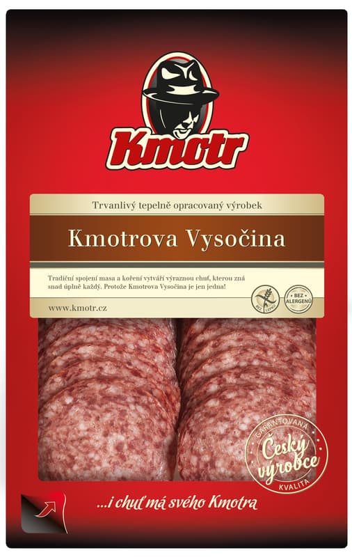 Kmotr Kmotrova Vysočina salami slices