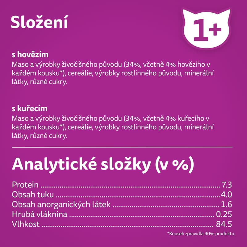Whiskas Kapsičky klasický výběr ve šťávě pro dospělé kočky 4×85 g