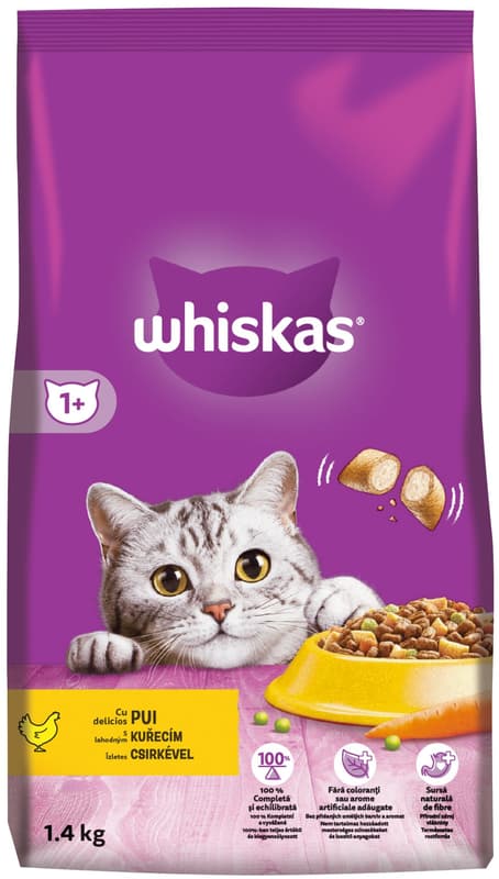 Whiskas Granule pro dospělé kočky – kuřecí