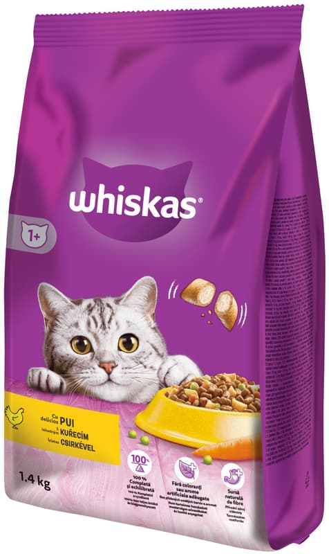 Whiskas Granule pro dospělé kočky – kuřecí
