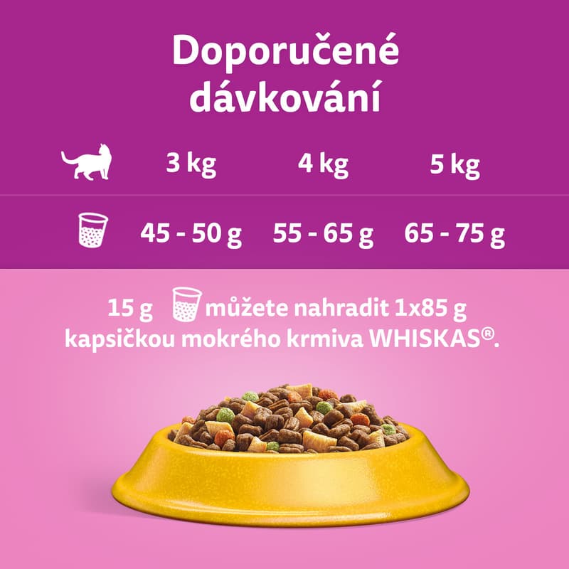Whiskas Granule pro dospělé kočky – kuřecí