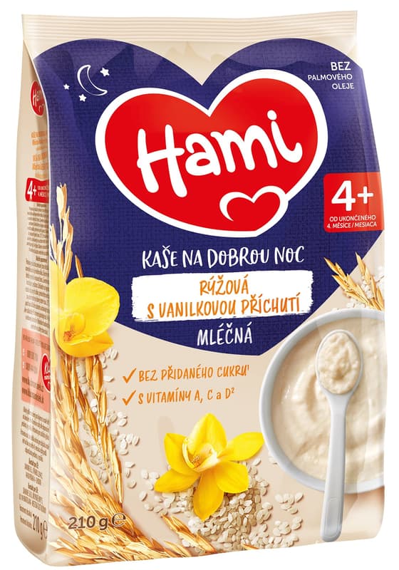 Hami Mléčná kaše rýžová s vanilkovou příchutí