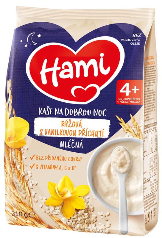 Hami Mléčná kaše rýžová s vanilkovou příchutí