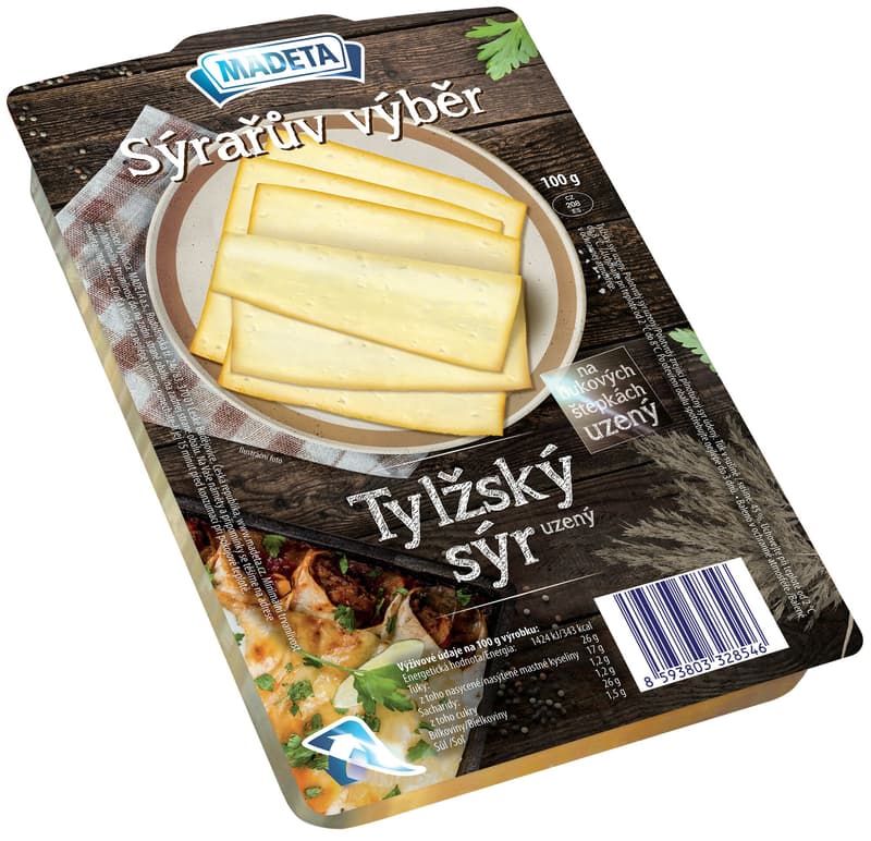 Madeta Cheese maker's selection Tylžský cheese smoked 45% sliced