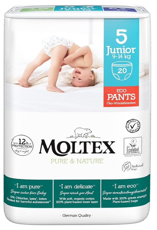 Moltex Pure & Nature ECO Diaper panties junior 9–14 kg (size 5)