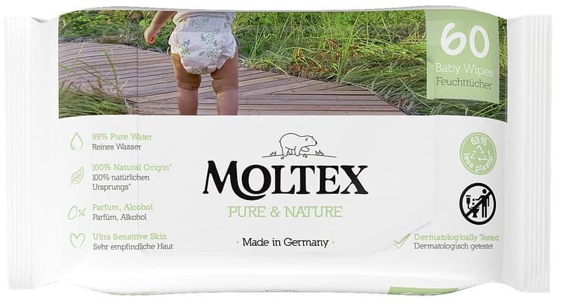 Moltex Pure & Nature EKO Vlhčené ubrousky na bázi vody