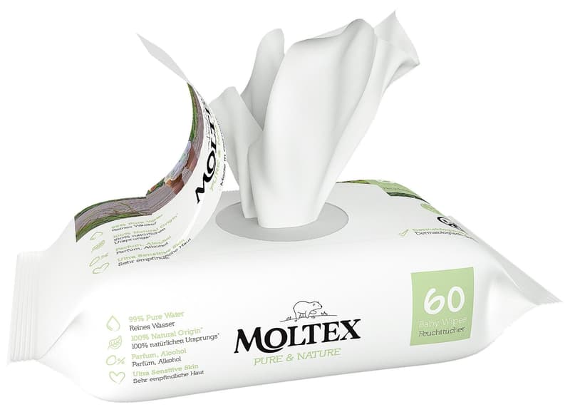 Moltex Pure & Nature EKO Vlhčené ubrousky na bázi vody