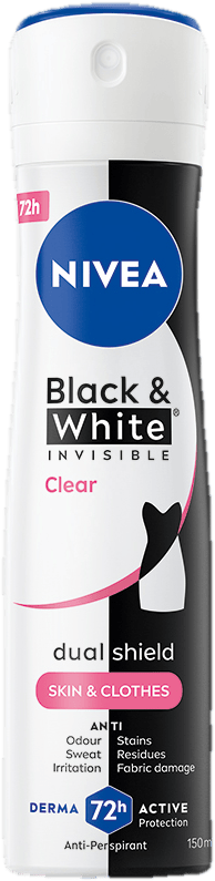 Nivea Black & White Invisible Clear antiperspirant sprej
