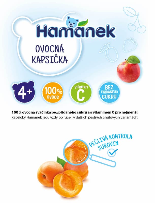 Hamánek Ovocná kapsička meruňka a jablko