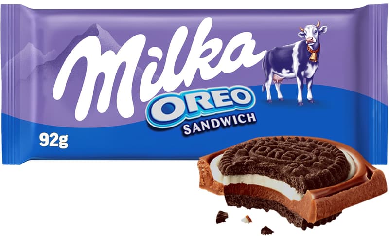 Milka čokoláda OREO Sandwich mléčná čokoláda a sušenky