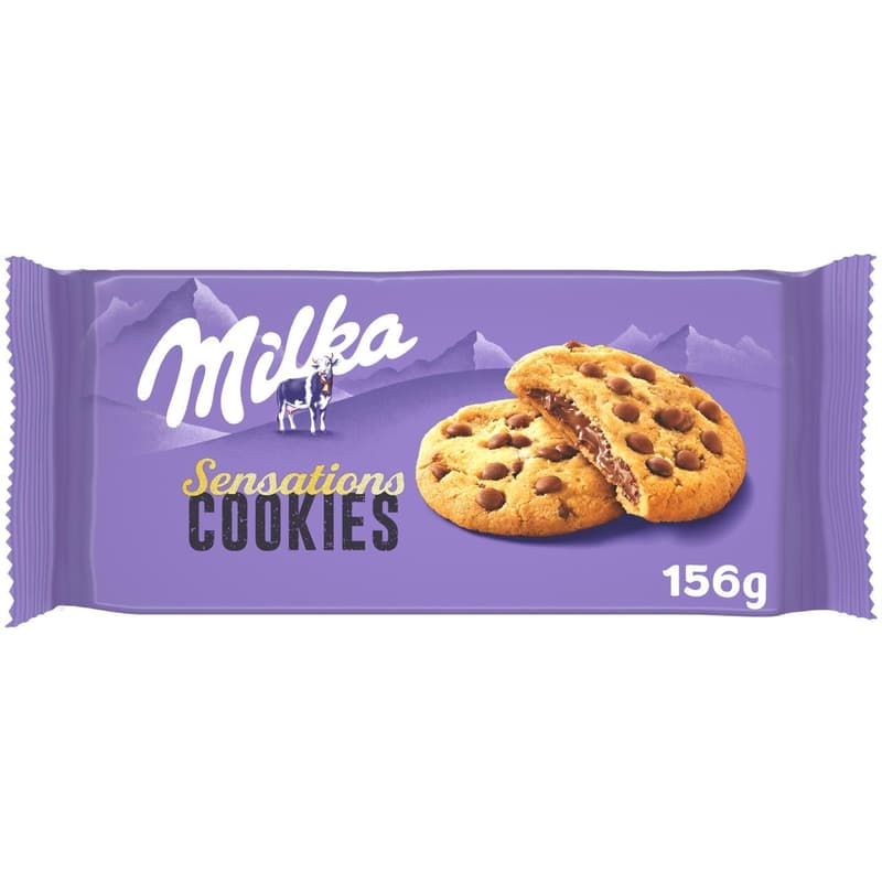 Milka Cookie Sensations filled cookies with pieces of chocolate