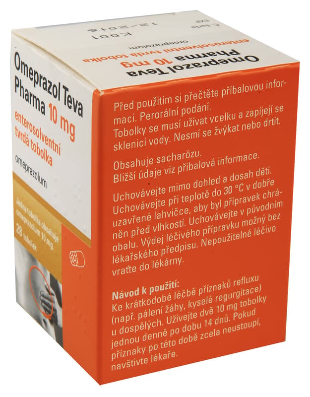 OMEPRAZOL TEVA PHARMA 10MG Enterosolventní tvrdá tobolka 28
