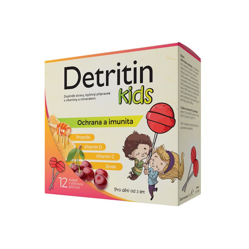 Detritin Kids immunity lollipops cherry 12pcs
