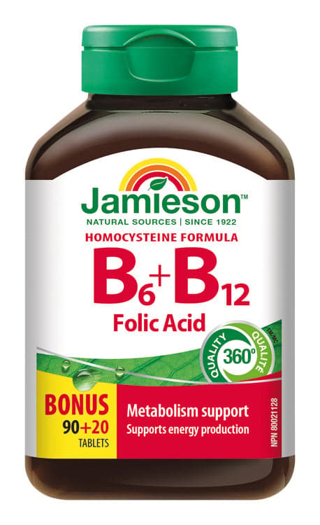 JAMIESON Vitamins B6 B12+folic acid tbl.110