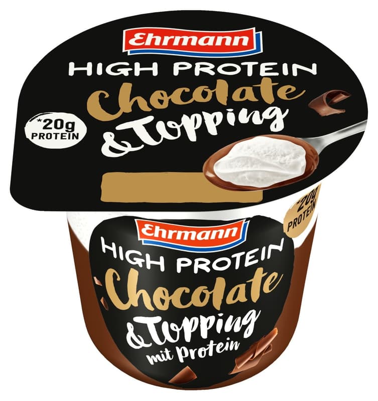 Ehrmann High Protein Pudding with Topping Chocolate