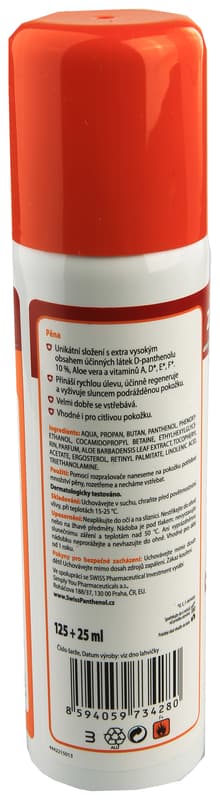 Panthenol 10% Swiss PREMIUM pěna 125+25ml