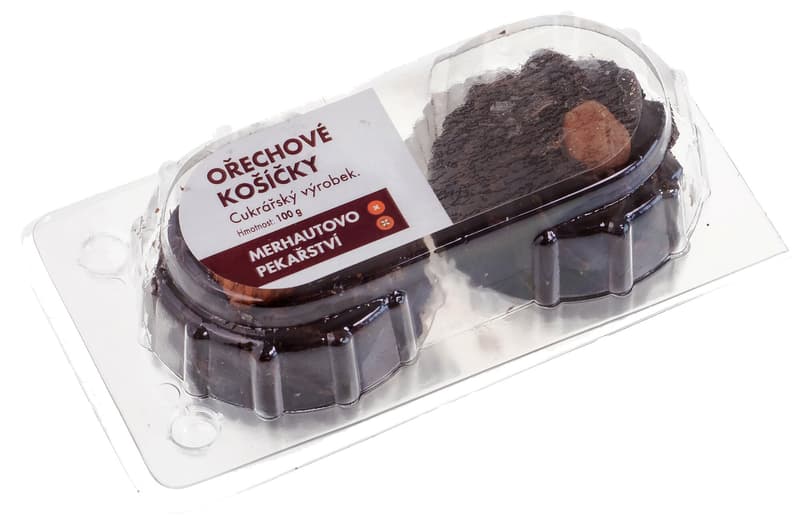 Merhautovo pekařství Ořechové košíčky, 2 ks