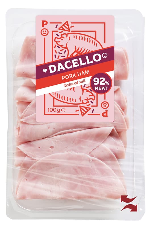 Dacello Vepřová šunka nejvyšší jakosti se sníženým obsahem soli 92 %