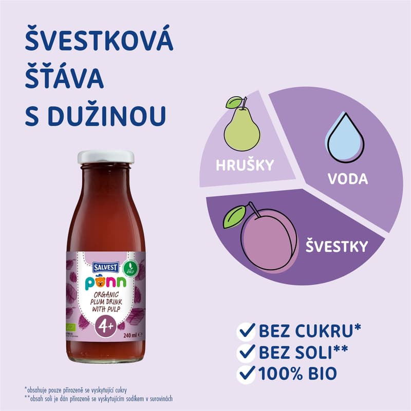 Salvest Põnn BIO Švestková šťáva s dužinou