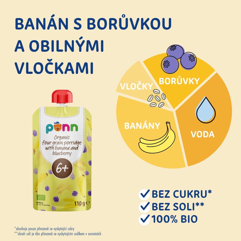 Salvest Põnn BIO Kapsička banán, borůvka a obilné vločky