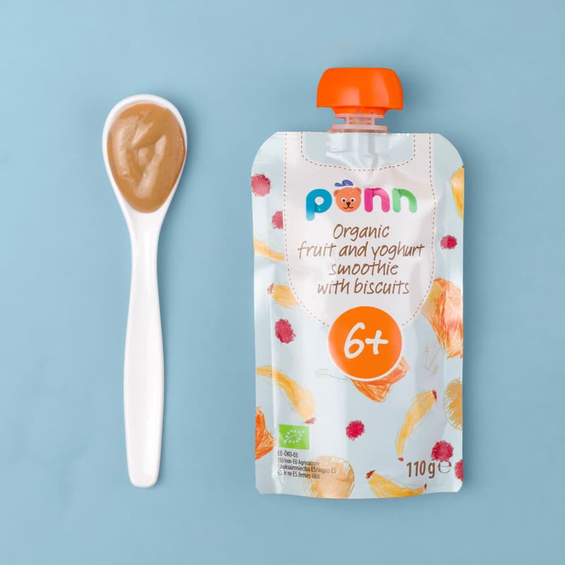 Põnn BIO Pocket of fruit smoothie with yogurt and biscuits