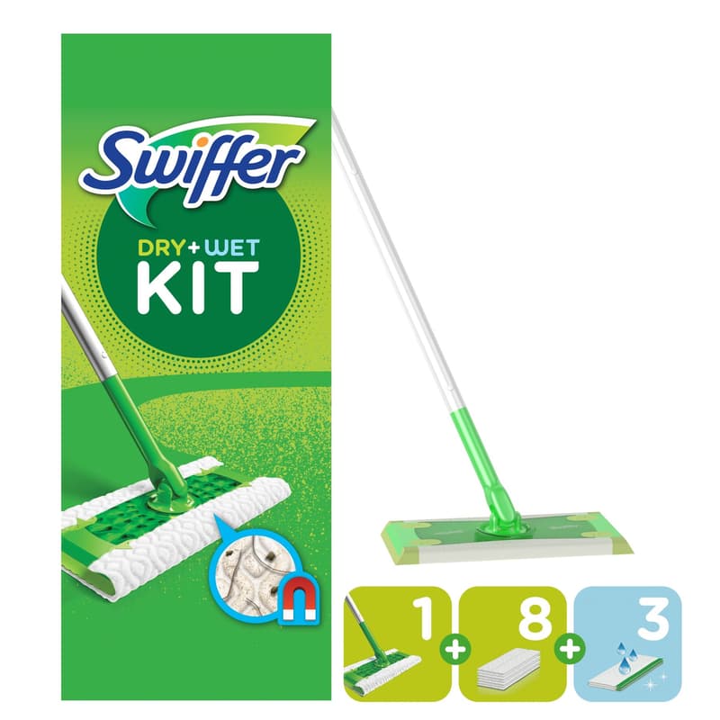 Swiffer Mop + 3 mokré a 8 suchých náhrad