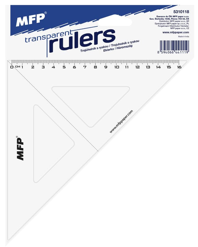 Luma Triangle ruler with transparent line