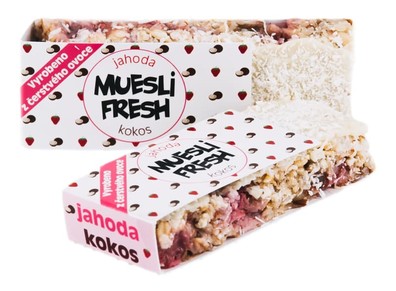 Muesli Fresh tyčinka jahoda-kokos-bílá čokoláda (1 kus)