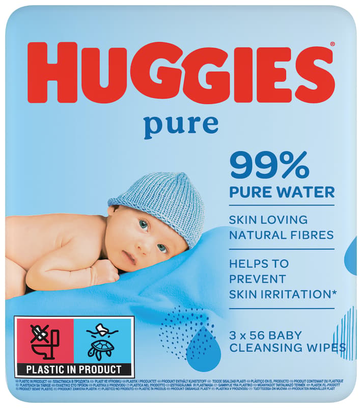 Huggies® Pure triplo dětské vlhčené ubrousky 3×56 ks