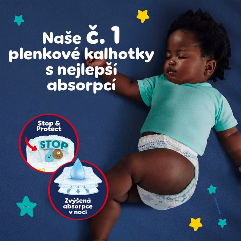 Pampers Night pants plenkové kalhotky 4 (9–15 kg)