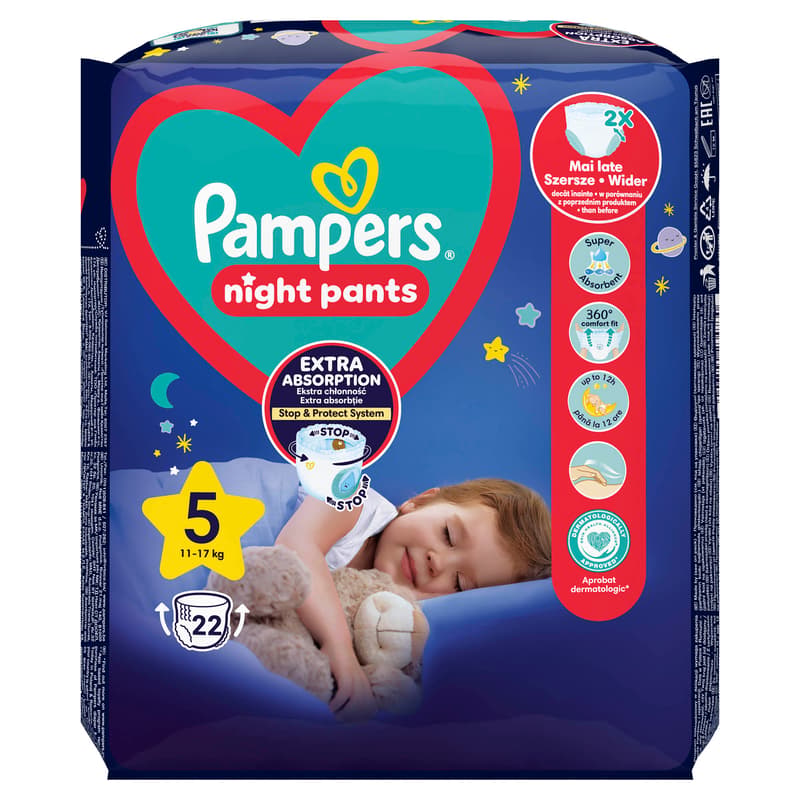 Pampers Night Pants Size 5 (12–17 kg)